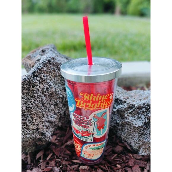 LIMITED EDITION Dutch Bros 2024 Christmas Tumbler Red Plastic Cold Drink Cup 24z - Picture 1 of 9